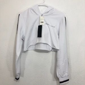 NEW $78 KENDALL & KYLIE CROPPED HOODIE SIZE L